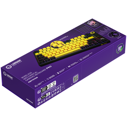 Lorgar Pro kabellose mechanische 75%-Gaming-Tastatur, schwarz-gelb