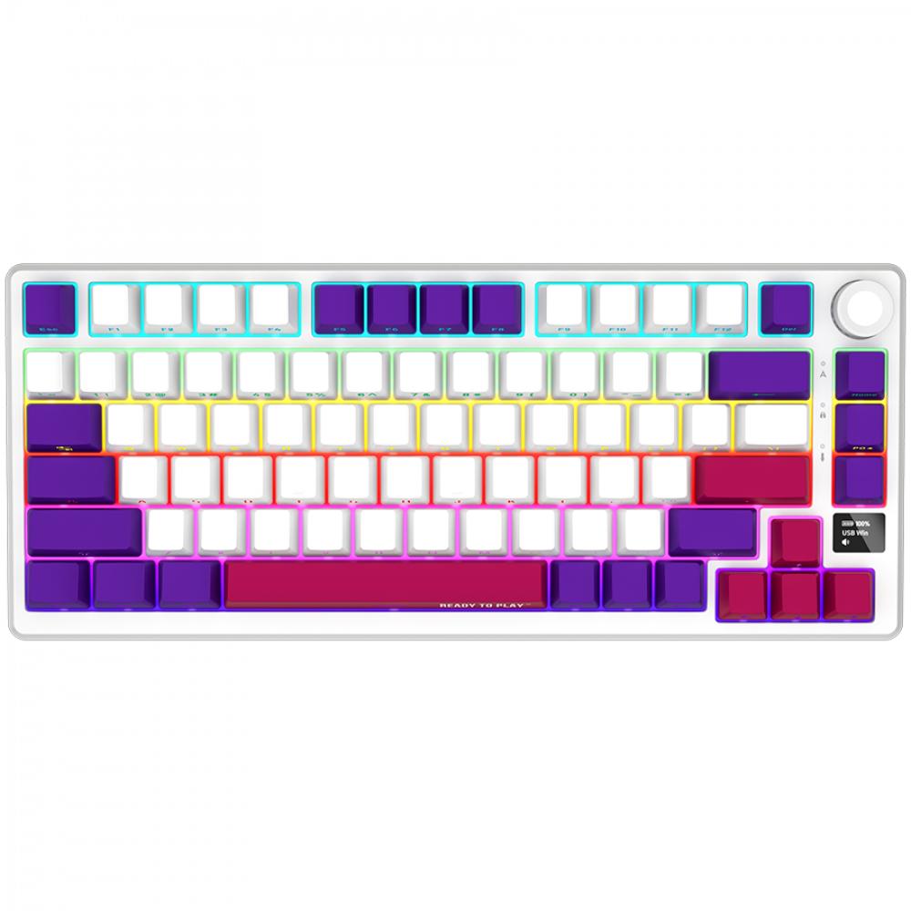 Kabellose Gaming-Tastatur 75% mechanisch Lorgar Pro weiß