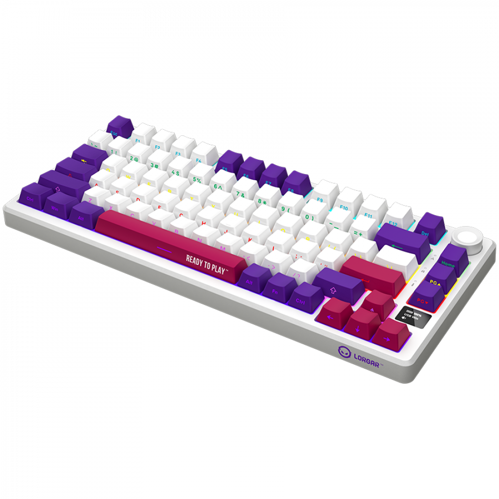 Kabellose Gaming-Tastatur 75% mechanisch Lorgar Pro weiß