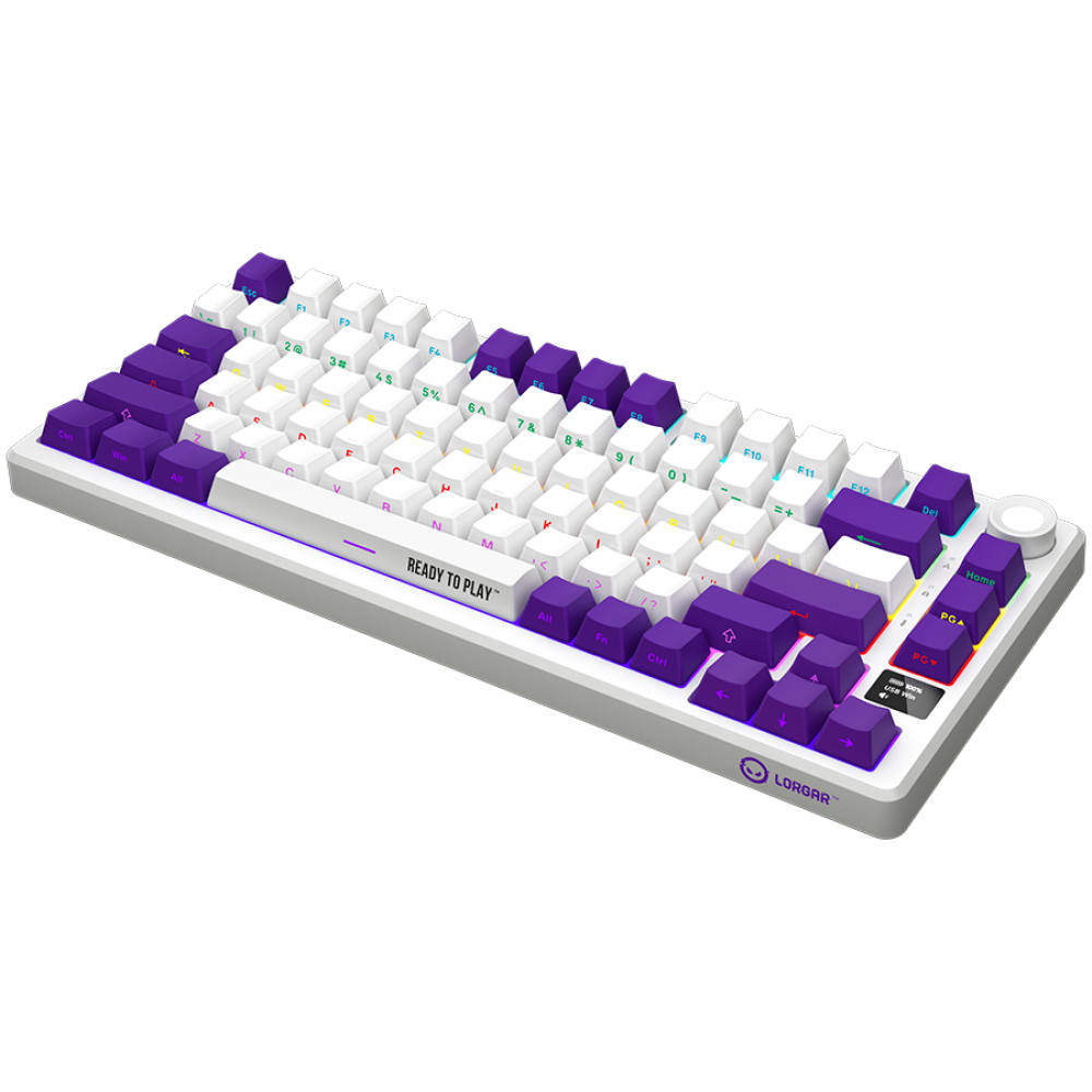 Kabellose Gaming-Tastatur 75% mechanisch Lorgar Pro weiß