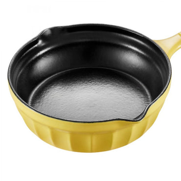 Buydeem CP542 21 cm Pastel Yellow Enamelled Cast Iron Pan