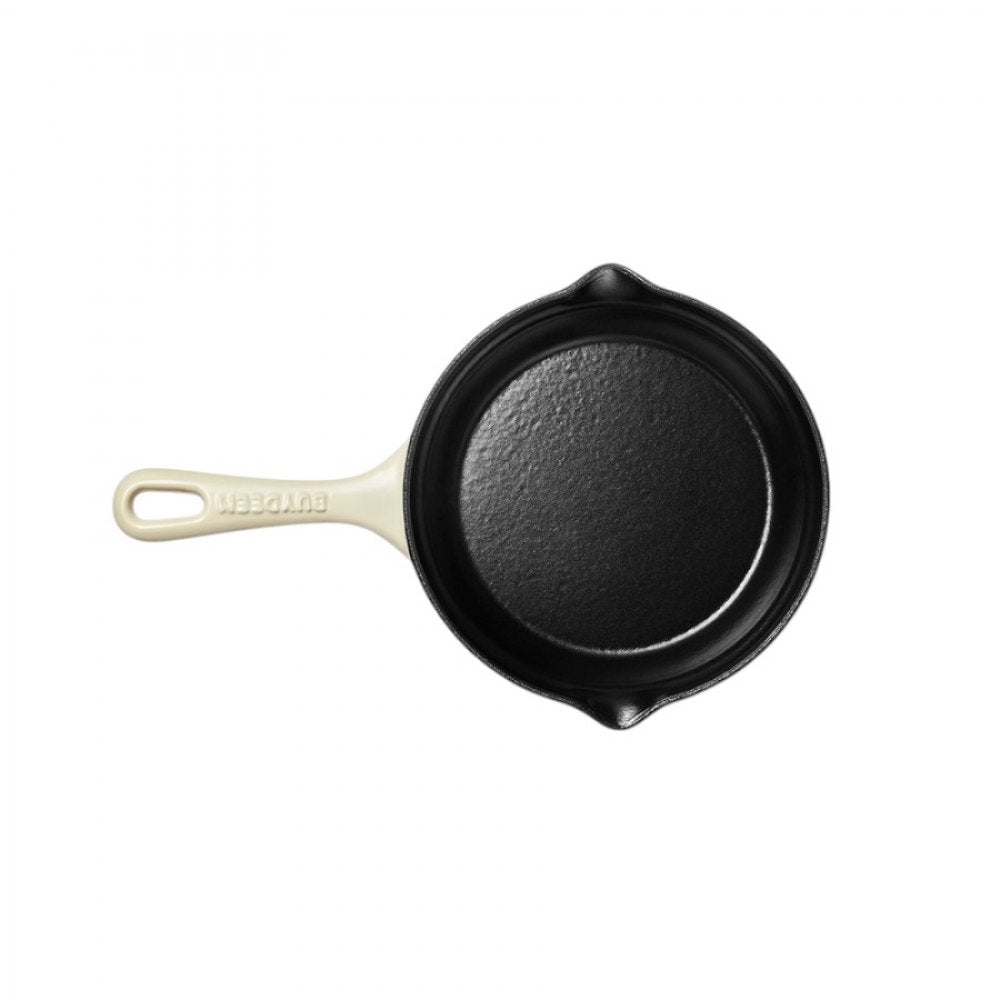 Buydeem CP542 Emaille-Gusseisenpfanne 21 cm cremeweiß
