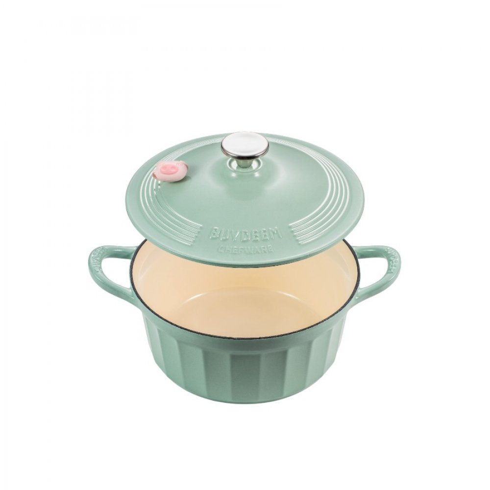 Emaillierter gusseiserner Topf Buydeem CP551 3,9l Pastellgrün