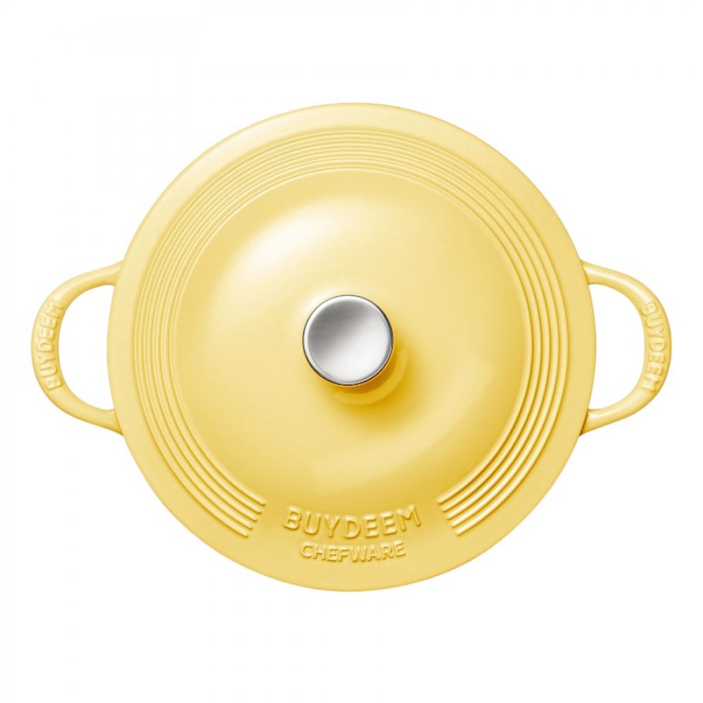 Buydeem CP581 Enameled Cast Iron Pot 3.3L Pastel Yellow