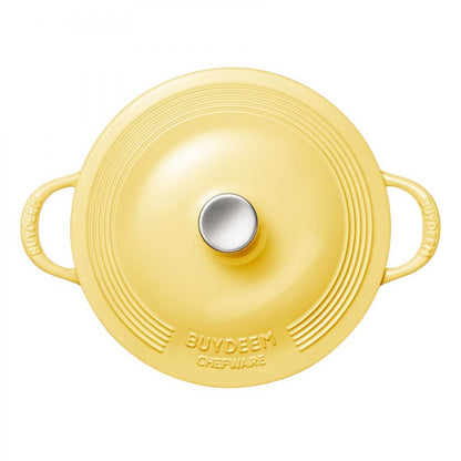 Buydeem CP581 Enameled Cast Iron Pot 3.3L Pastel Yellow
