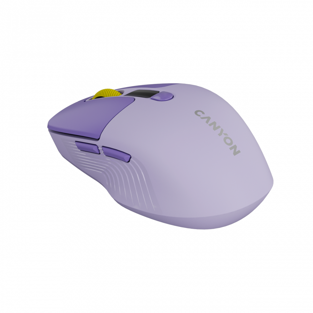 Mysz bezprzewodowa cicha dwa tryby LCD Canyon MW-26 fioletowa