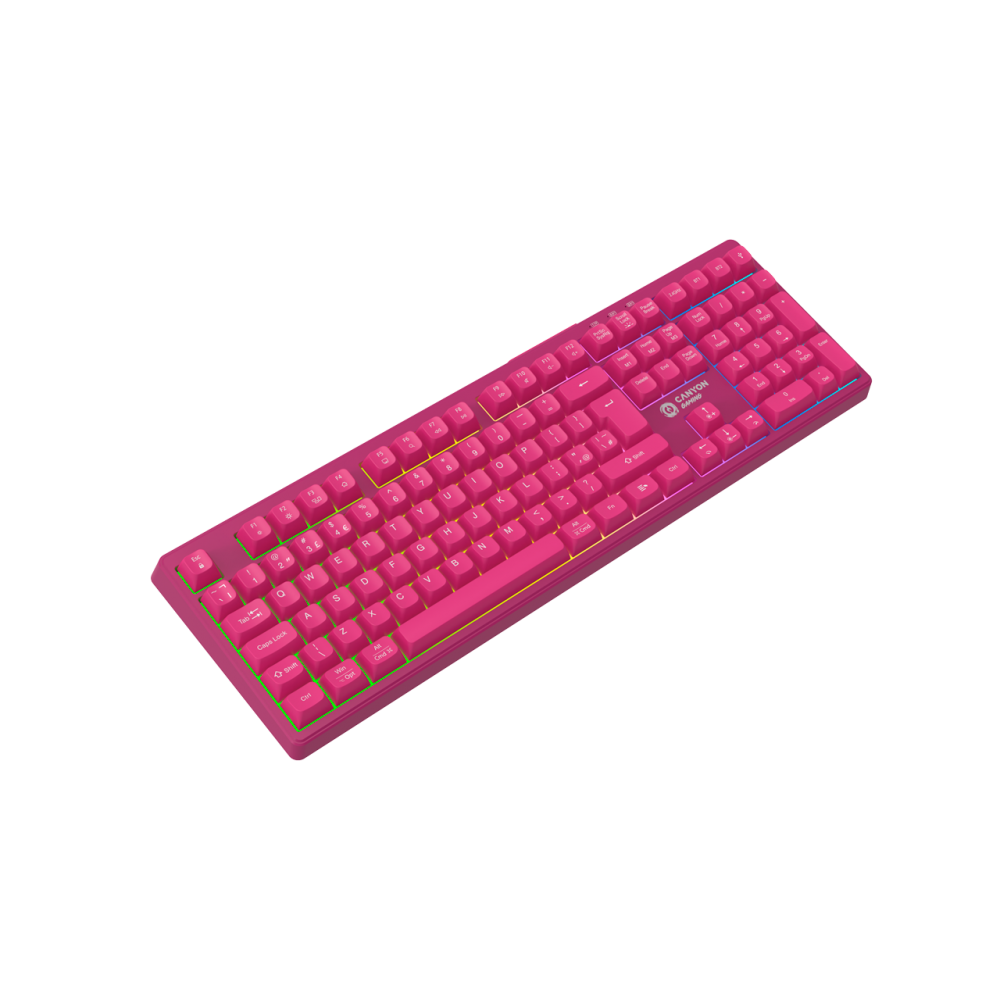 Canyon Fortnax Gaming-Tastatur 2.4G + Bluetooth RGB 105 Tasten rosa