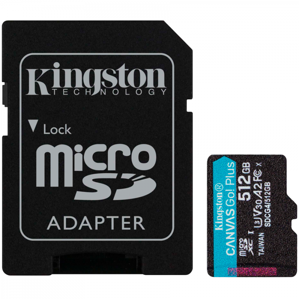 Kingston 512GB microSDXC UHS-I U3 Card with SD Adapter