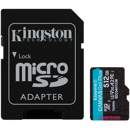 Kingston 512GB microSDXC UHS-I U3 Card with SD Adapter