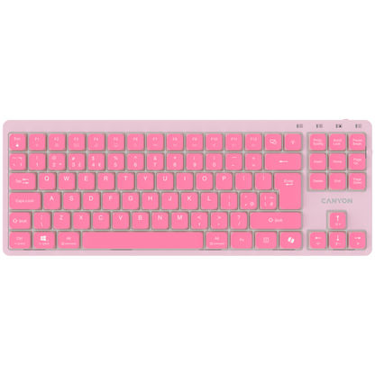 Canyon OnType 10 Low-Profile kabelgebundene Tastatur, rosa
