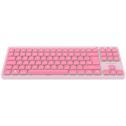 Canyon OnType 10 Low-Profile kabelgebundene Tastatur, rosa