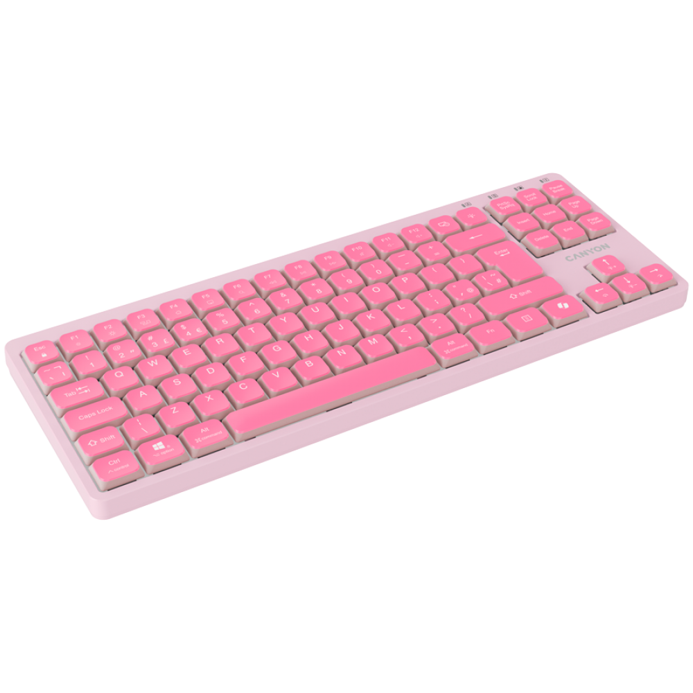 Canyon OnType 10 Low-Profile kabelgebundene Tastatur, rosa