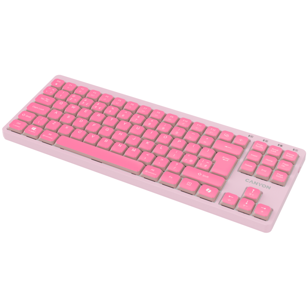 Canyon OnType 10 Low-Profile kabelgebundene Tastatur, rosa