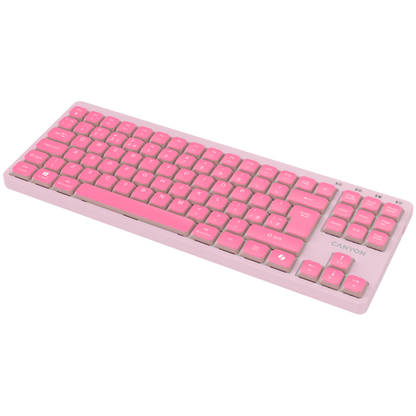Canyon OnType 10 Low-Profile kabelgebundene Tastatur, rosa