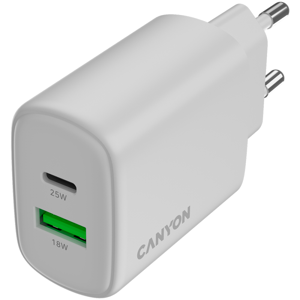Canyon OnCharge 250 Netzladegerät 25W 1xPD 1xQC EU weiß