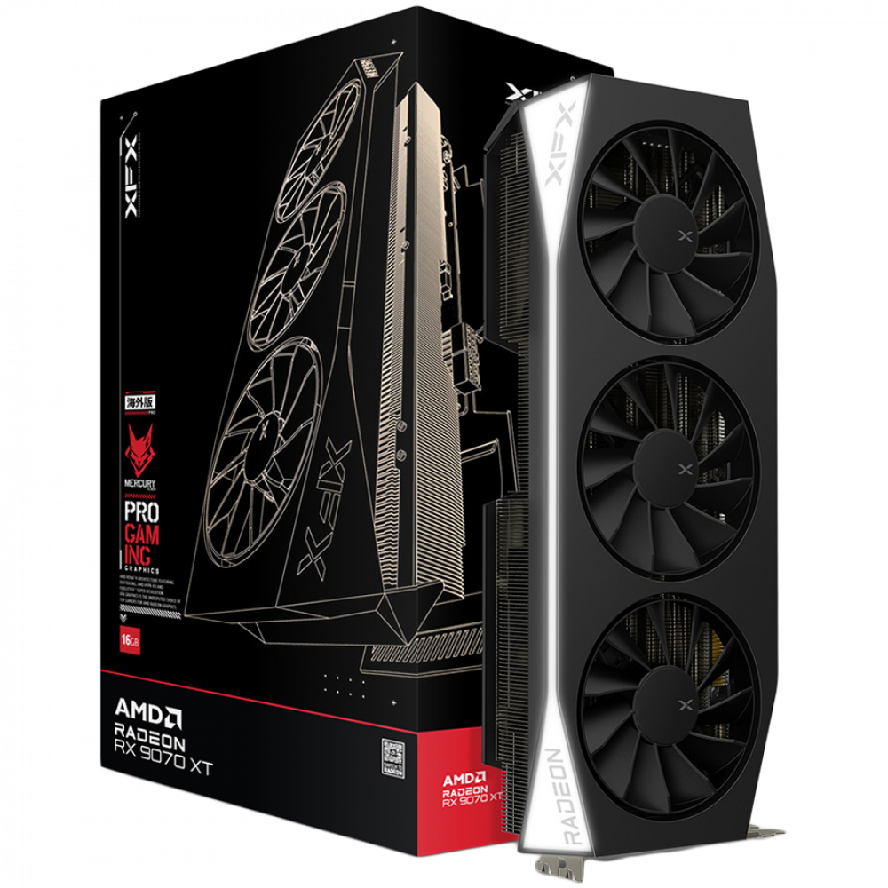 XFX Mercury AMD Radeon RX 9070XT 16GB GDDR6 PCIe 5.0 Graphics Card