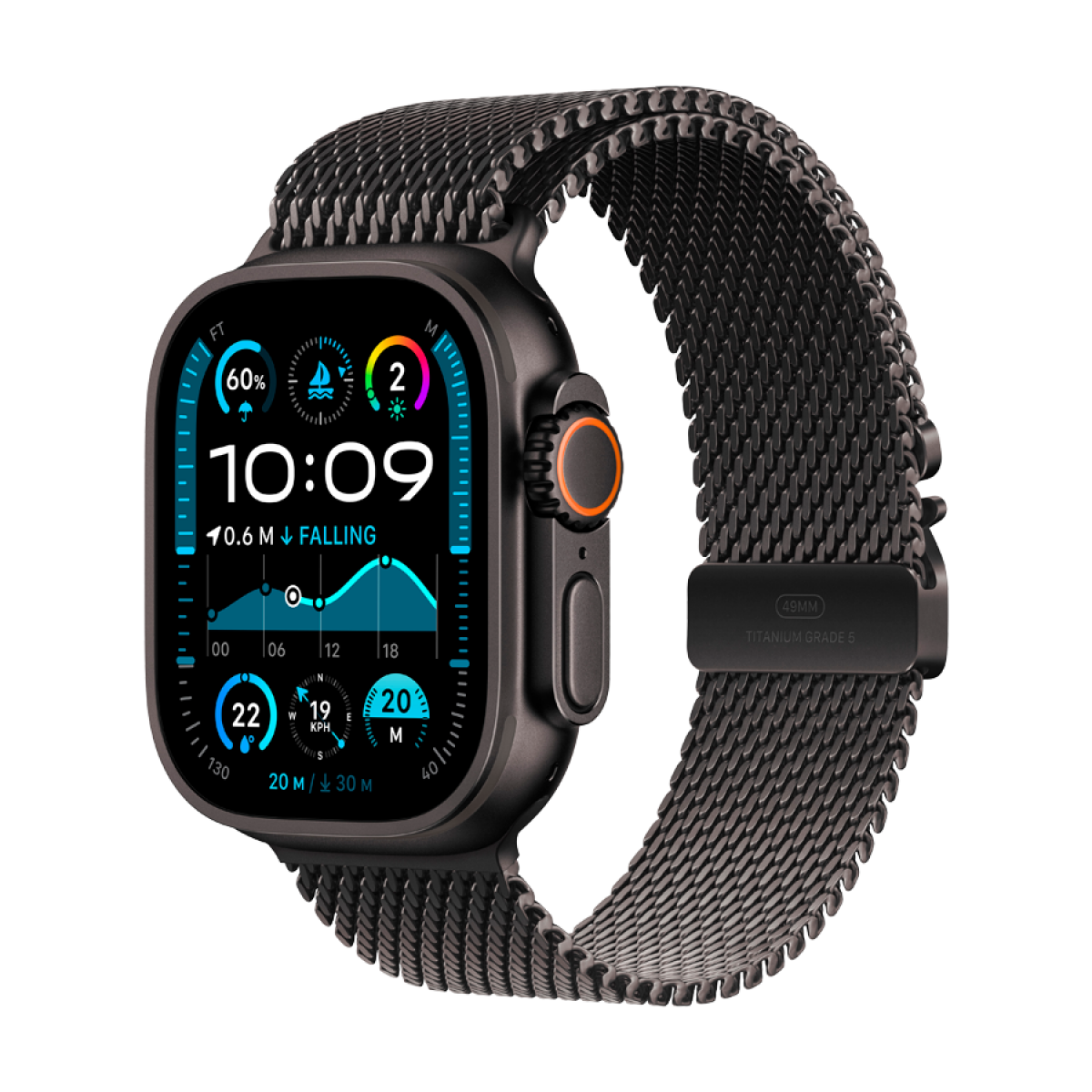 Apple Watch Ultra 2 Titanium with Milanese Loop black