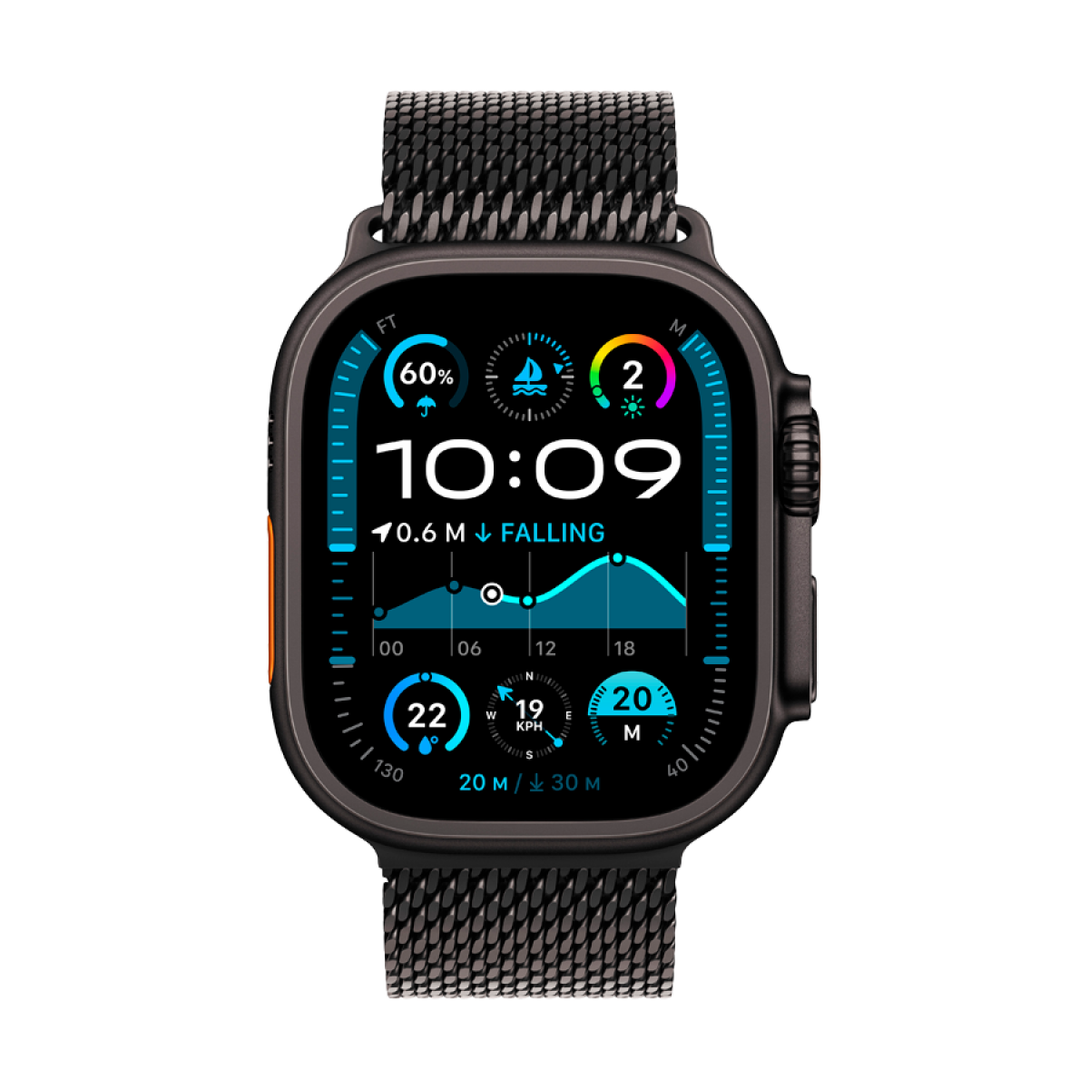 Apple Watch Ultra 2 Titanium with Milanese Loop black