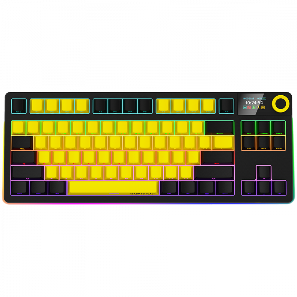 Kabellose TKL mechanische Gaming-Tastatur Lorgar Pro Schwarz Gelb