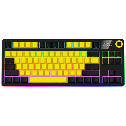 Kabellose TKL mechanische Gaming-Tastatur Lorgar Pro Schwarz Gelb