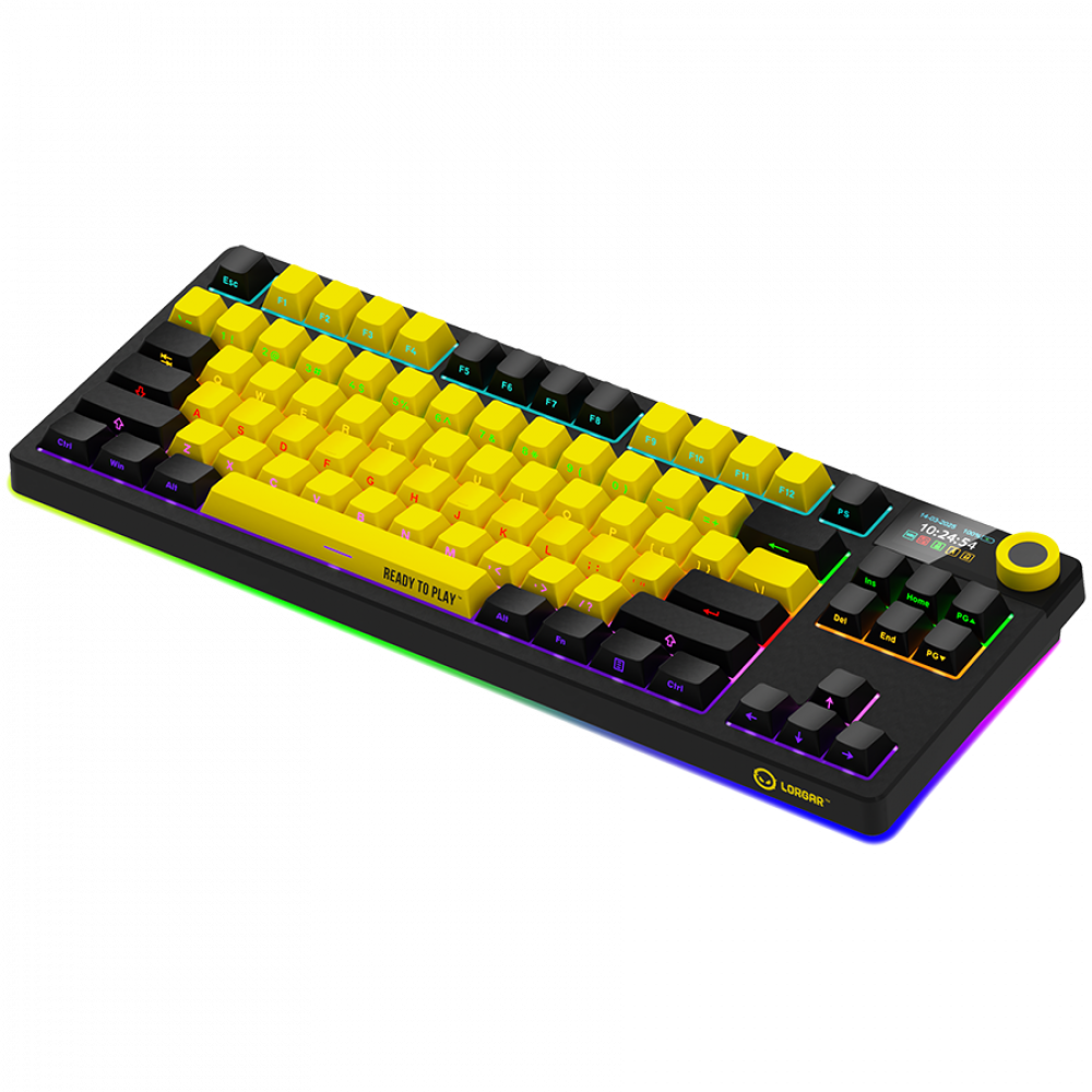 Kabellose TKL mechanische Gaming-Tastatur Lorgar Pro Schwarz Gelb