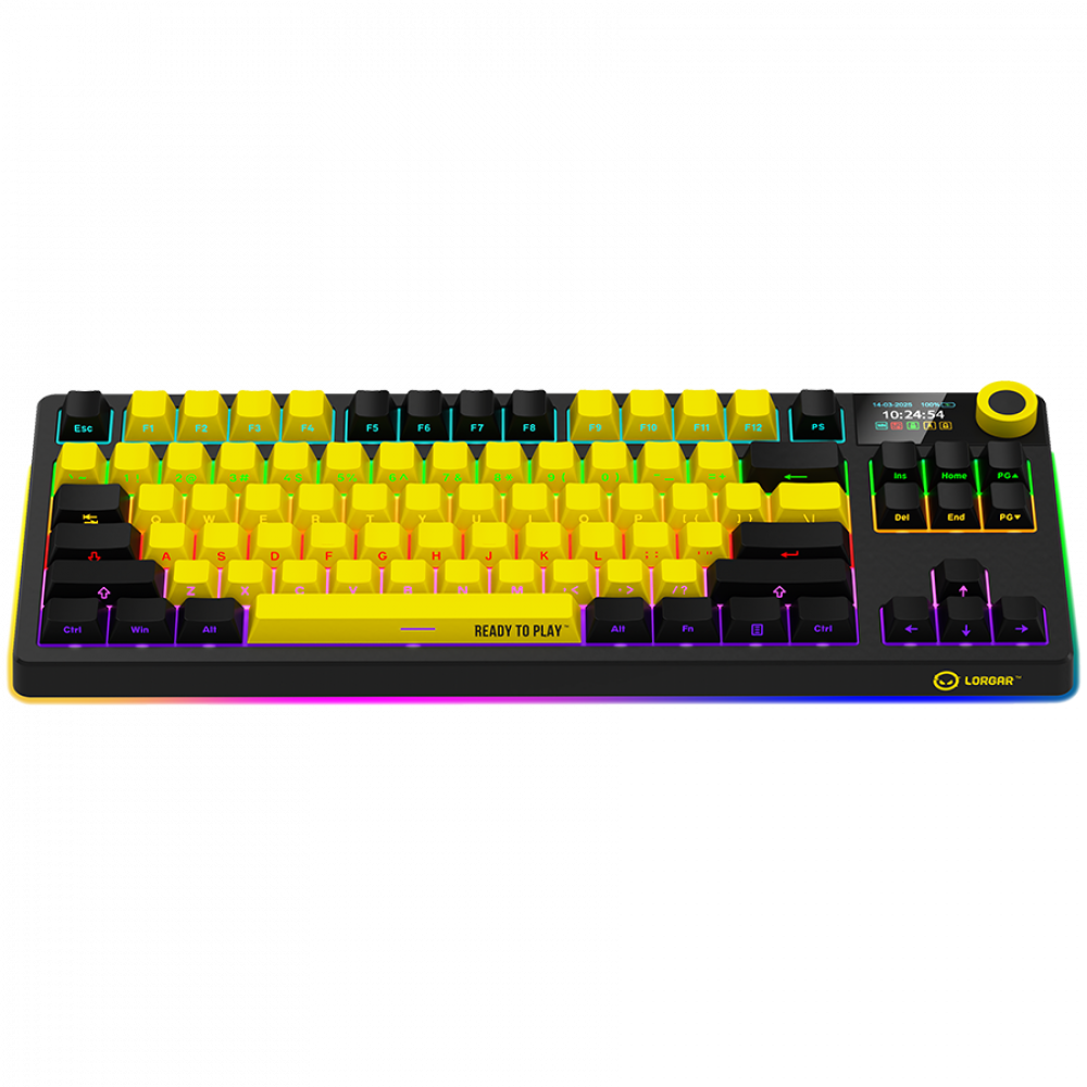 Kabellose TKL mechanische Gaming-Tastatur Lorgar Pro Schwarz Gelb