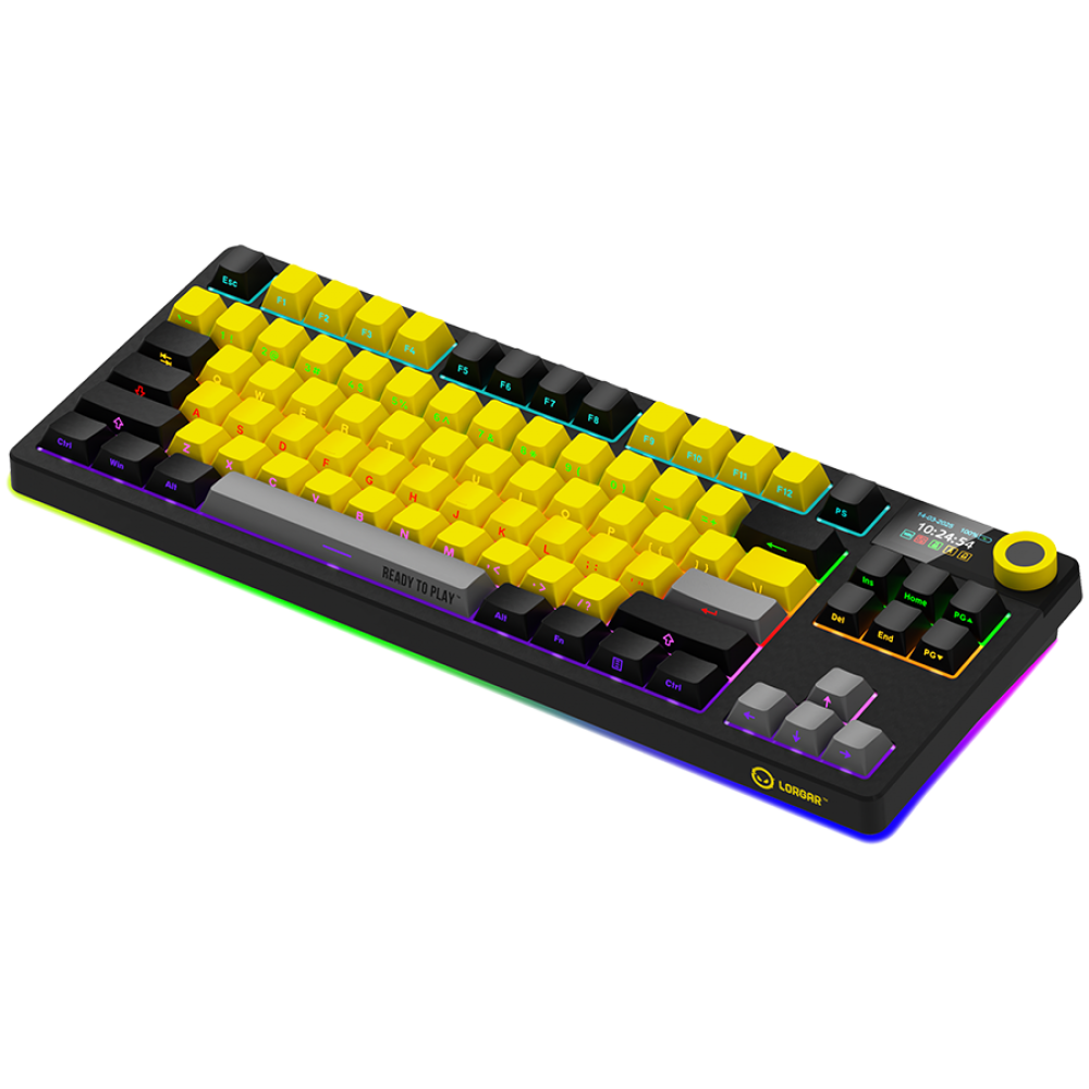 Kabellose TKL mechanische Gaming-Tastatur Lorgar Pro Schwarz Gelb