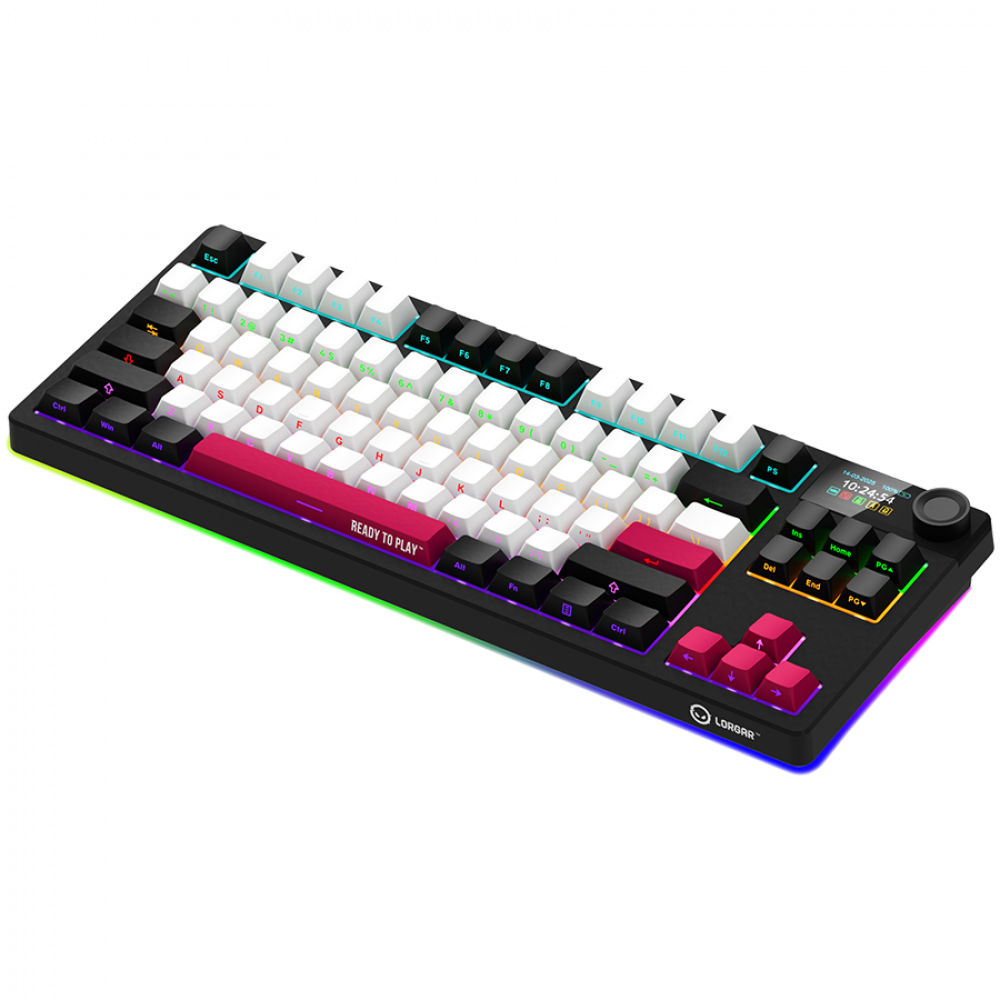 Gaming-Tastatur kabellos TKL mechanisch Lorgar Pro schwarz