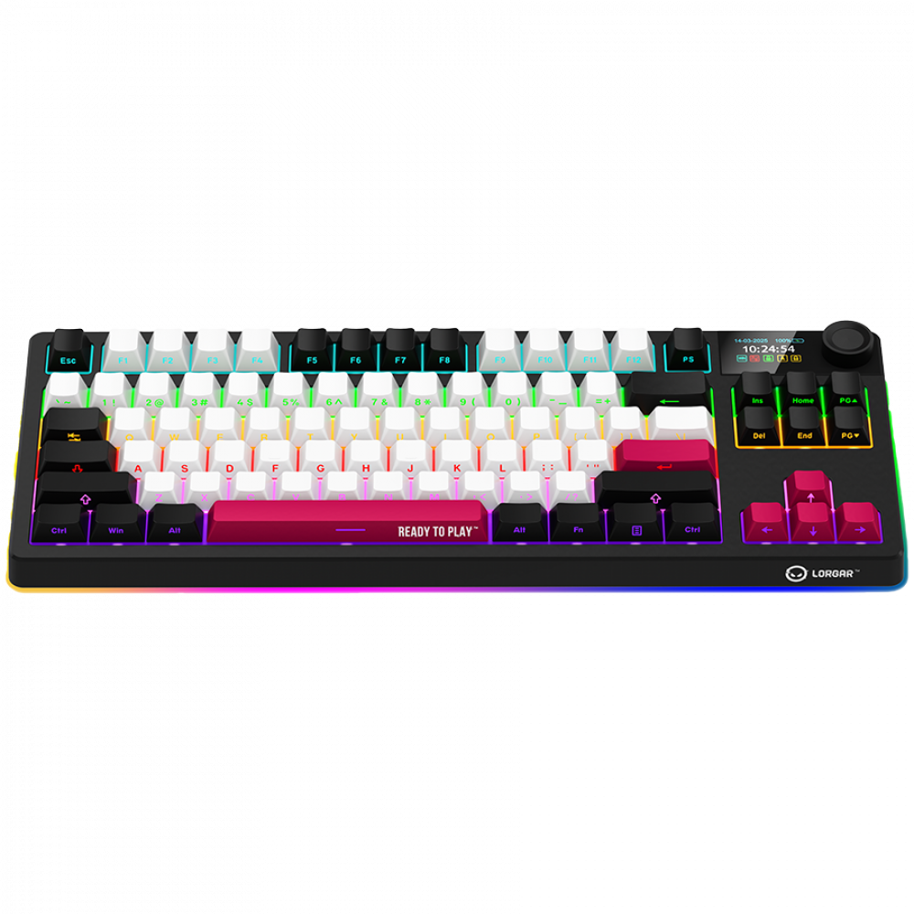 Gaming-Tastatur kabellos TKL mechanisch Lorgar Pro schwarz
