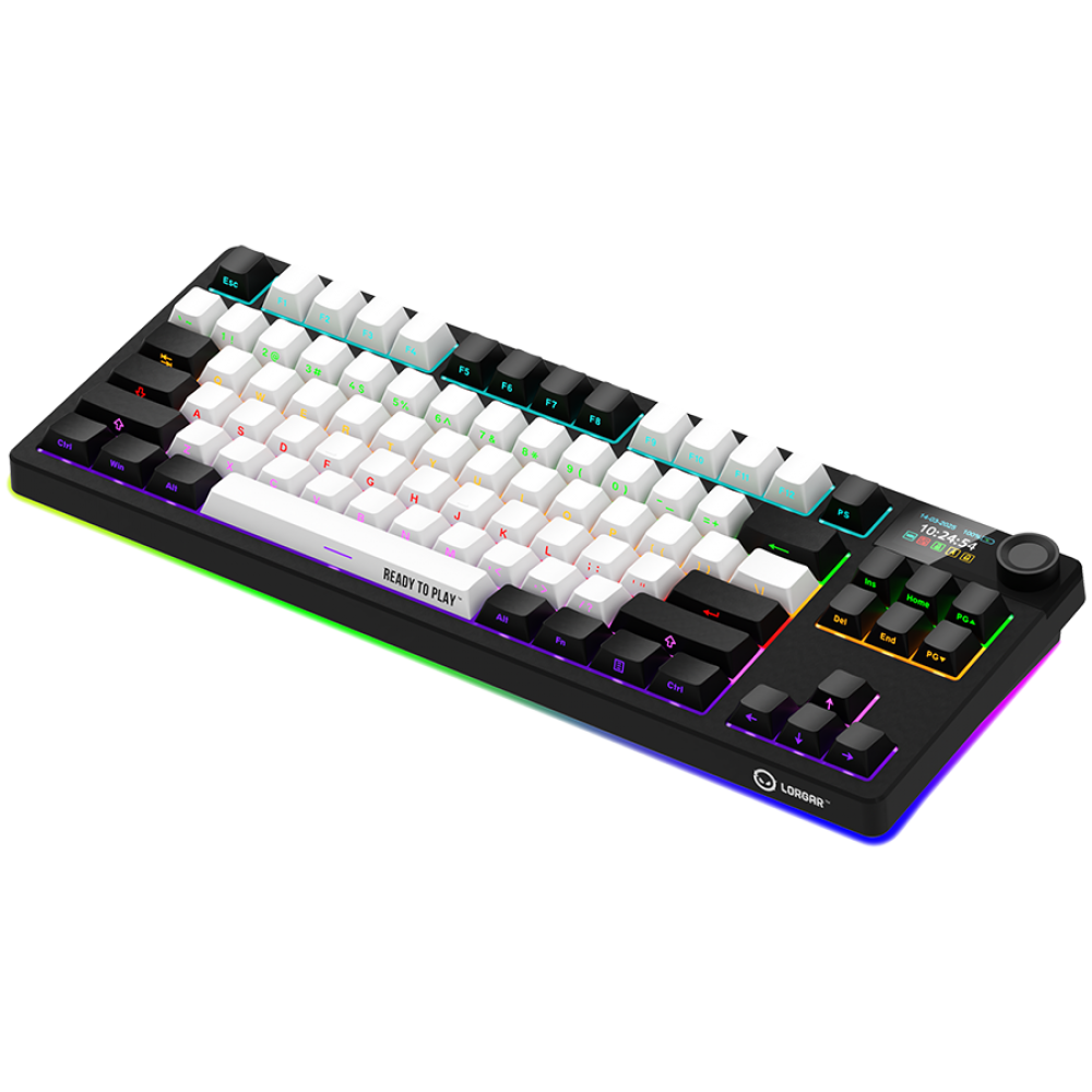 Gaming-Tastatur kabellos TKL mechanisch Lorgar Pro schwarz