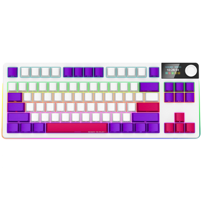 Kabellose mechanische TKL-Gaming-Tastatur Lorgar Pro weiß