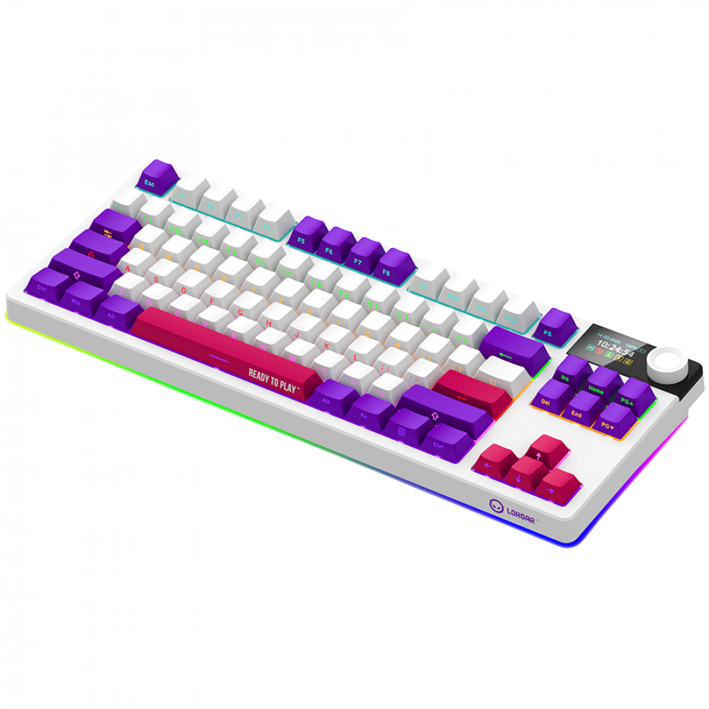 Kabellose mechanische TKL-Gaming-Tastatur Lorgar Pro weiß