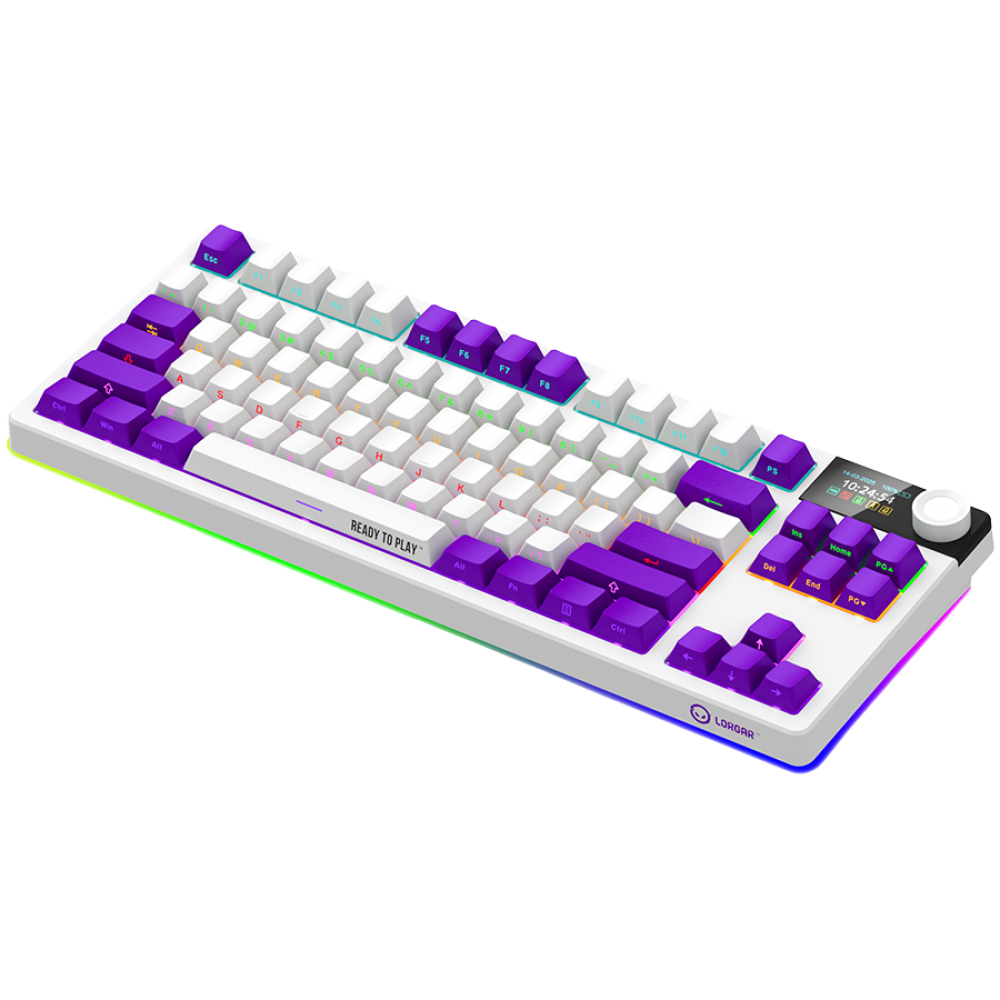 Kabellose mechanische TKL-Gaming-Tastatur Lorgar Pro weiß