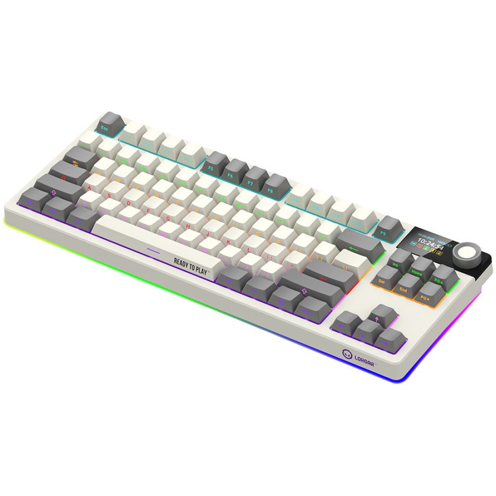 Lorgar Pro mechanische TKL Gaming-Tastatur kabellos beige