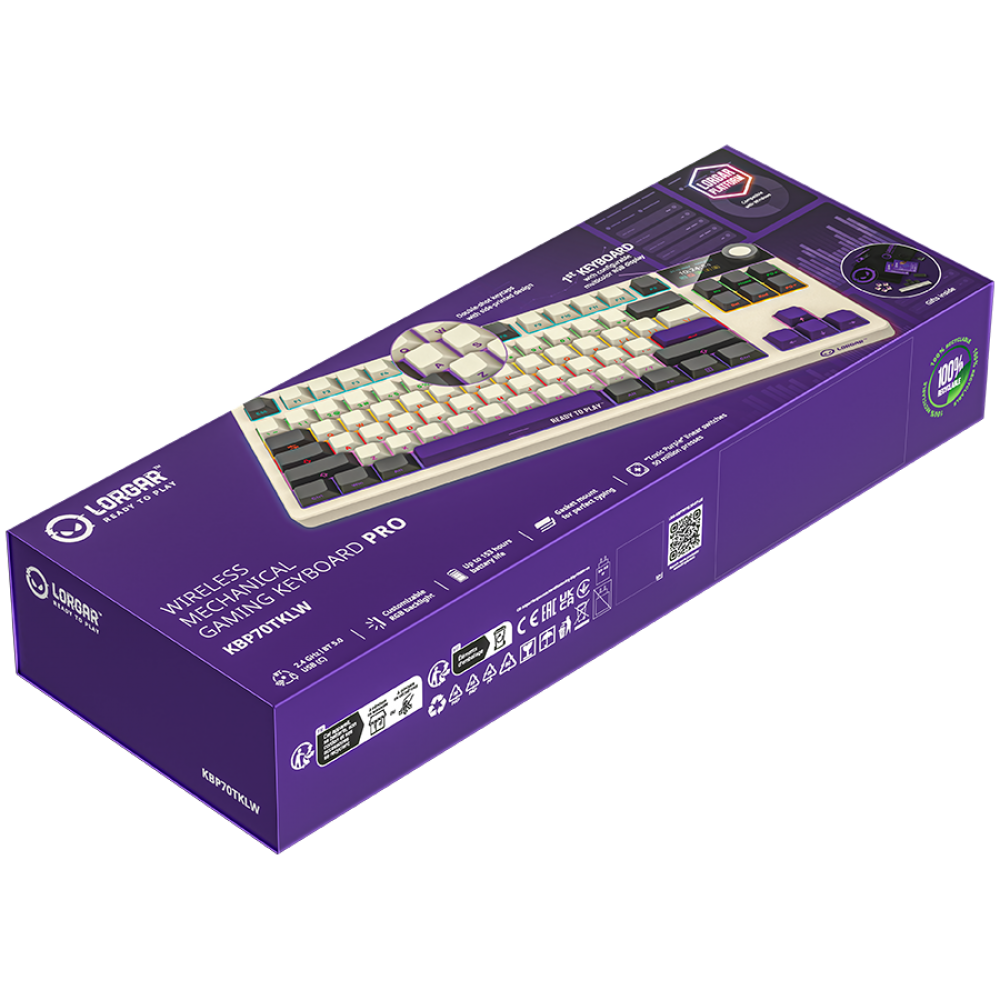 Lorgar Pro mechanische TKL Gaming-Tastatur kabellos beige