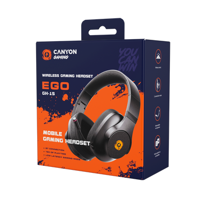 Canyon EGO GH-15 kabelloses Gaming-Headset Bluetooth, schwarz