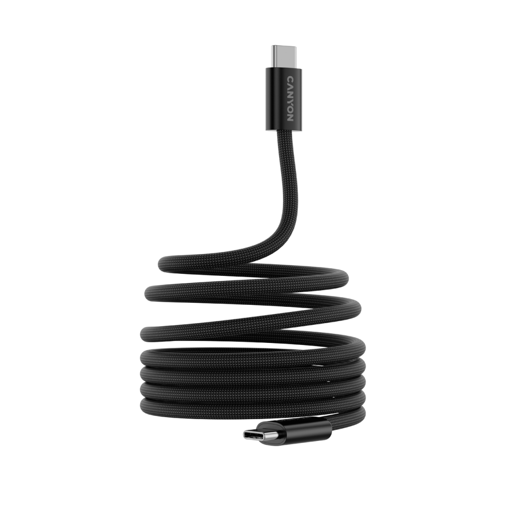 Magnetic cable OnWire 60MG USB-C - USB-C 60W 1m Canyon 60MG black