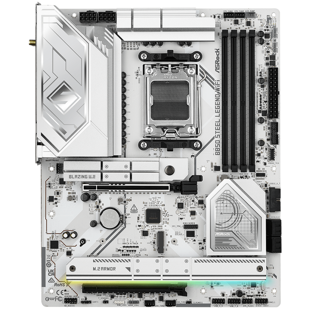 Motherboard ASROCK B850 Steel Legend WiFi ATX for AMD Ryzen 7000/8000/9000 black