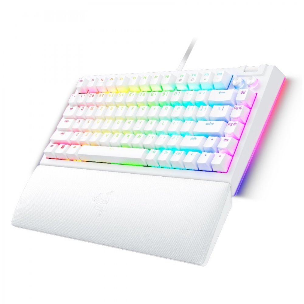 RAZER Klawiatura Gamingowa Przewodowa BlackWidow V4 75% Biała US