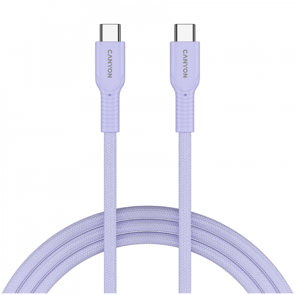 OnWire USB C 60W Braided Cable 1m Canyon 60CL Purple