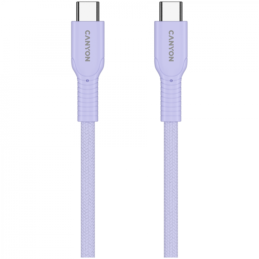 OnWire USB C 60W Braided Cable 1m Canyon 60CL Purple