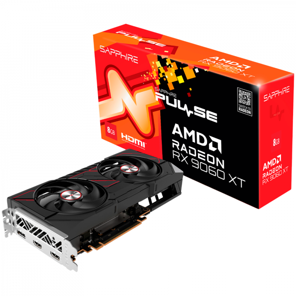 SAPPHIRE PULSE AMD Radeon RX 9060 XT OC 8 GB GDDR6 Grafikkarte