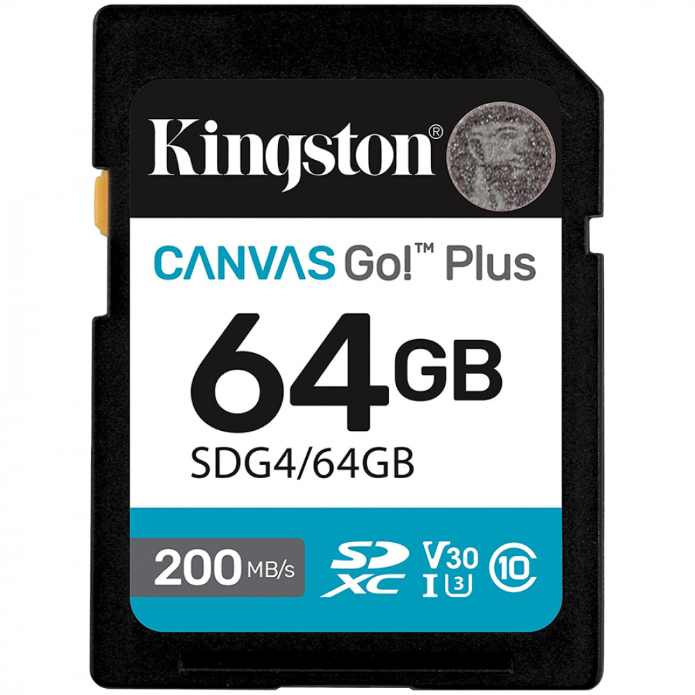 64GB KINGSTON SDXC Memory Card 200 MB/s Black