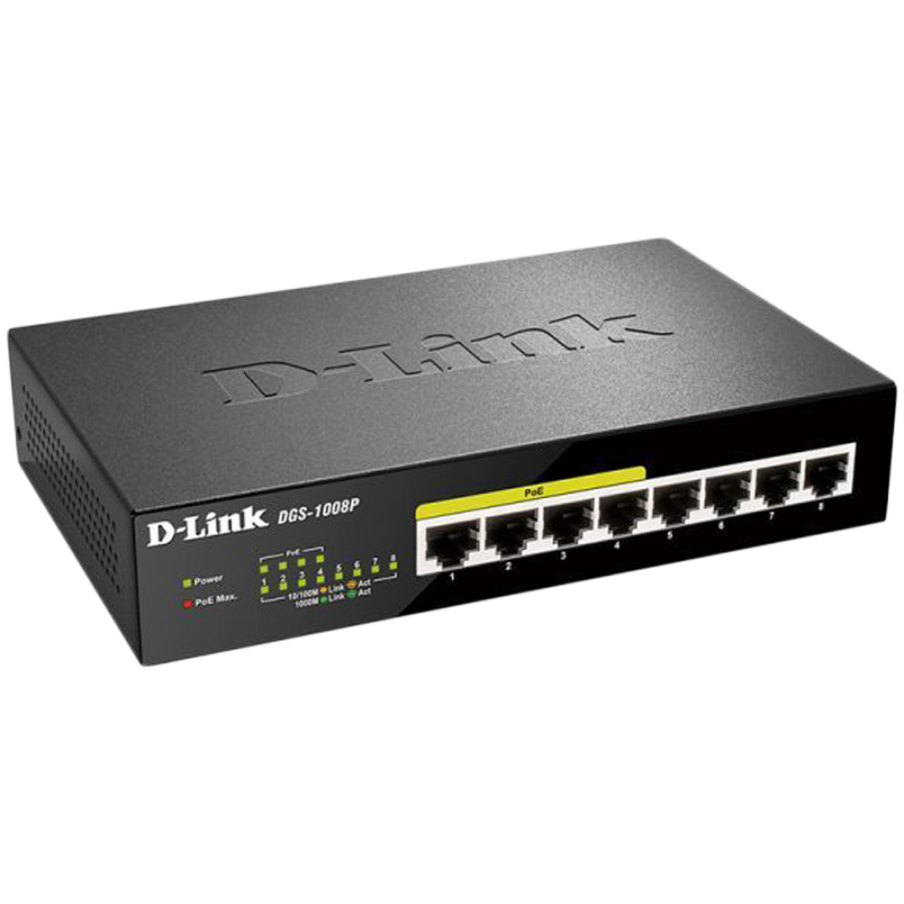 D-LINK 8-Port External PoE Switch 60W Dark Grey