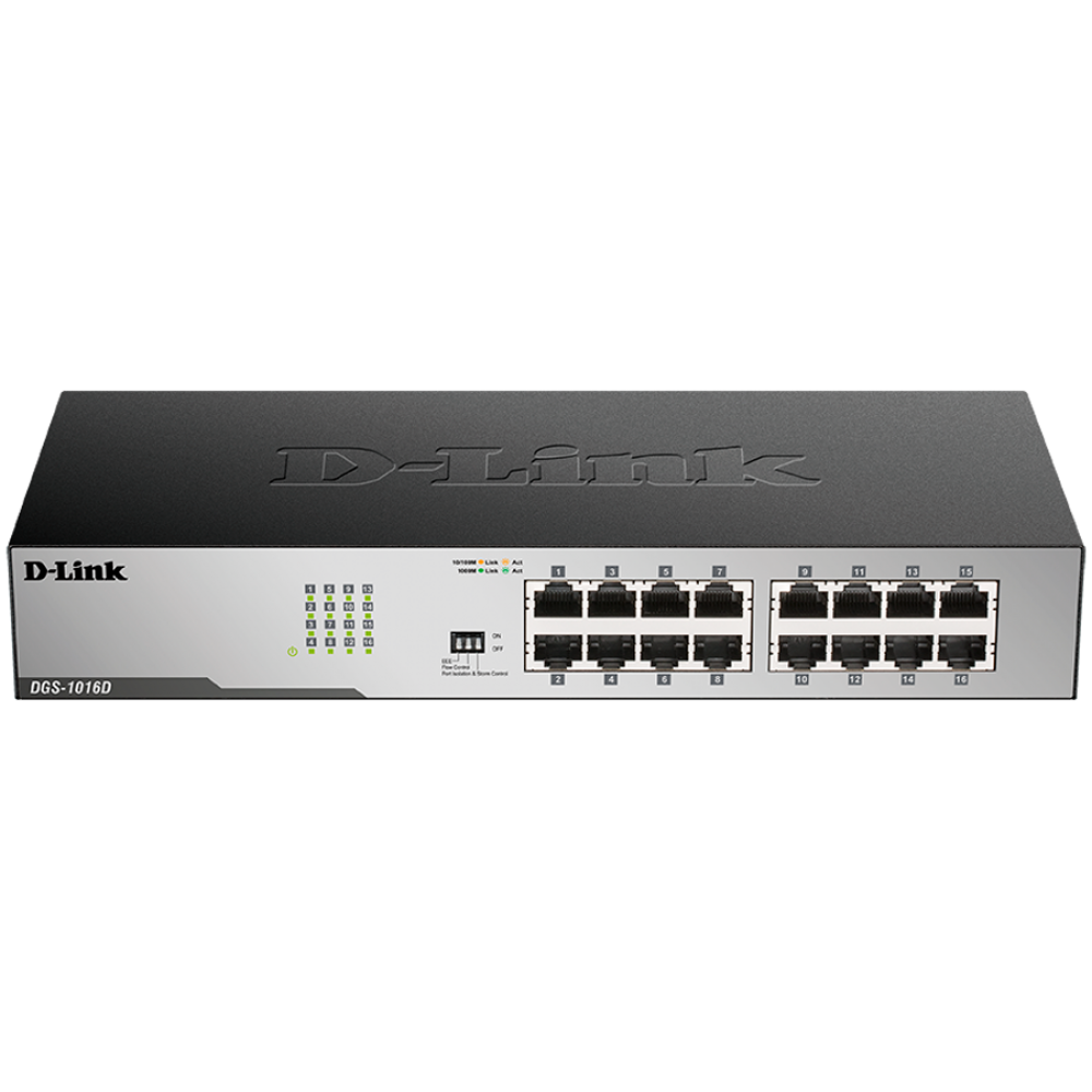 D-Link 16-Port 1000 Mbps Internal Black Switch