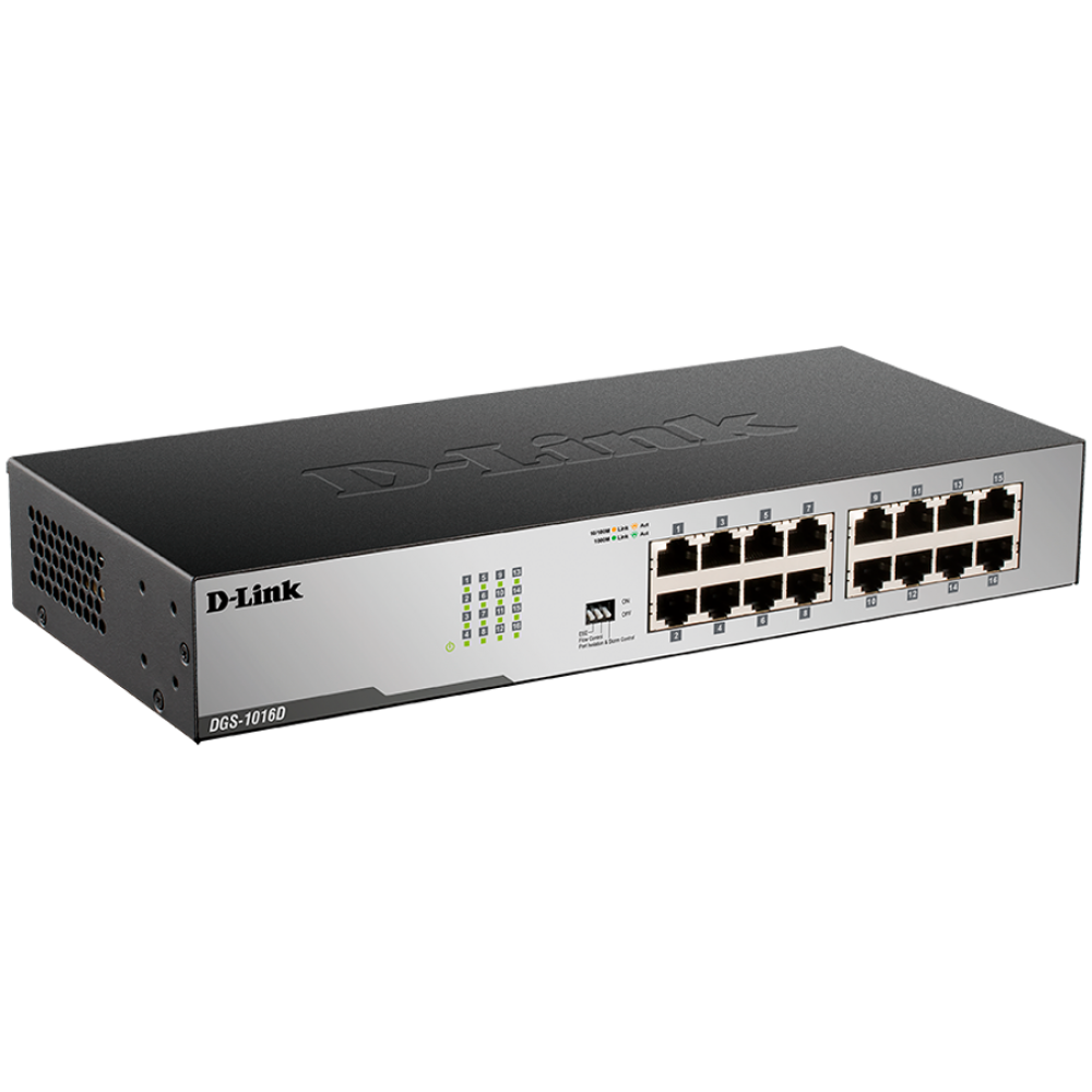 D-Link 16-Port 1000 Mbps Internal Black Switch
