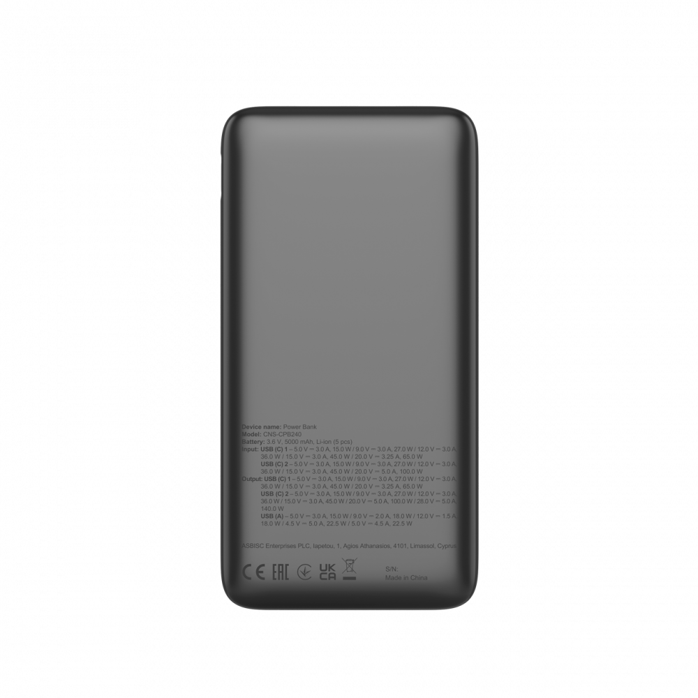 Powerbank für Laptop 25000mAh 140W PD mit Display Canyon PB-240 Graphit