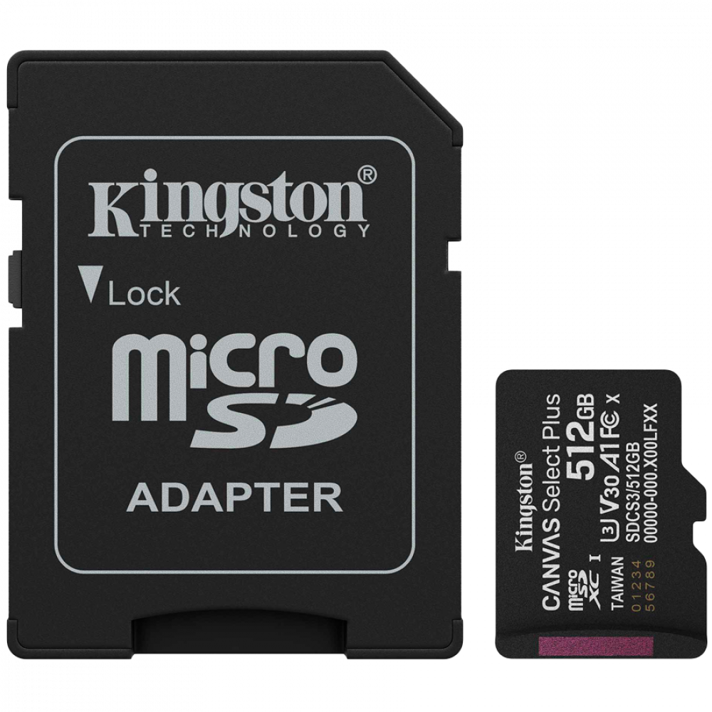 Kingston 512 GB microSDXC UHS-I U3 V30 Speicherkarte schwarz