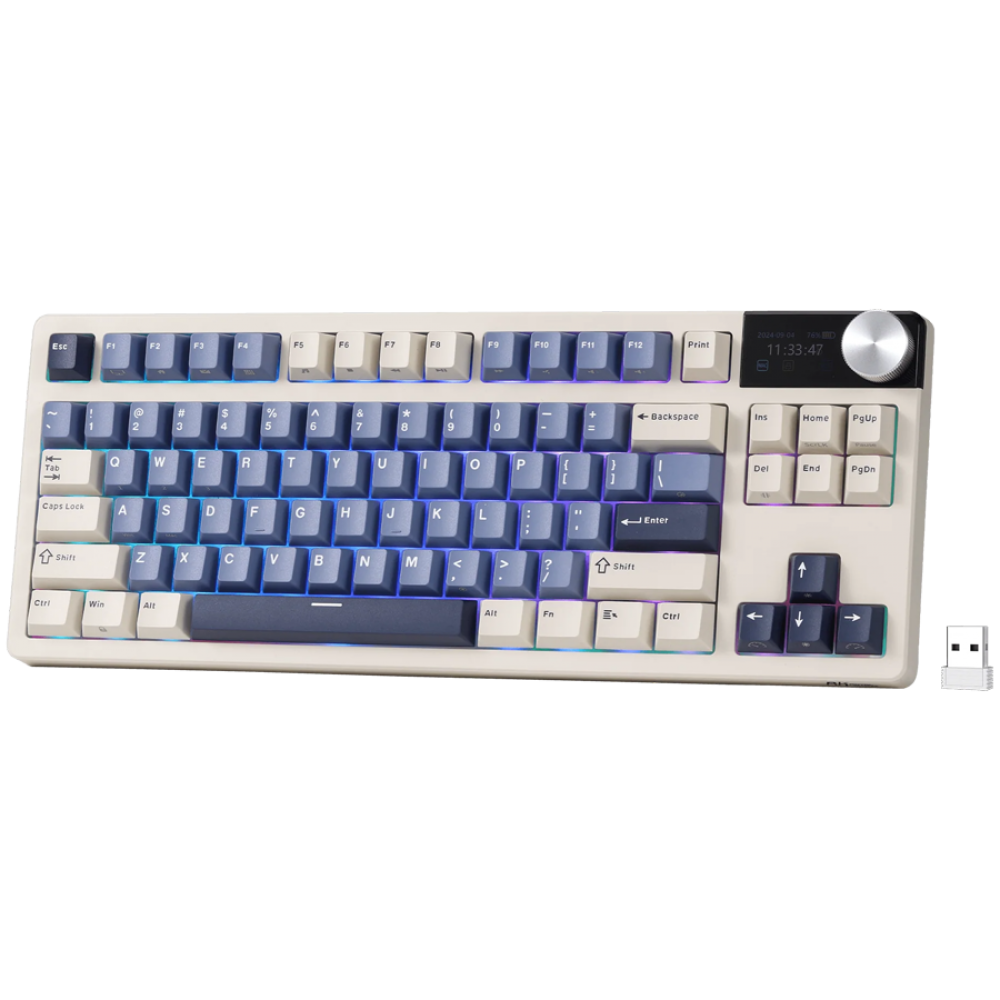Klawiatura mechaniczna Royal Kludge S85 Beige Switch niebieska