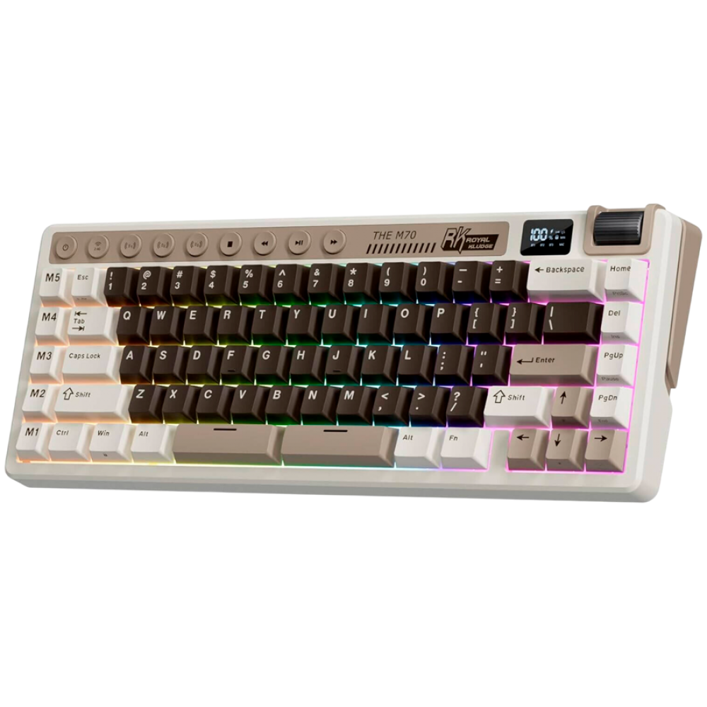 Mechanische Tastatur Royal Kludge M70 Cream Switch grau